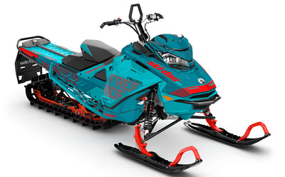 Stockup Teal Red Ski-Doo REV Gen4 Freeride Full Coverage Sled Wrap