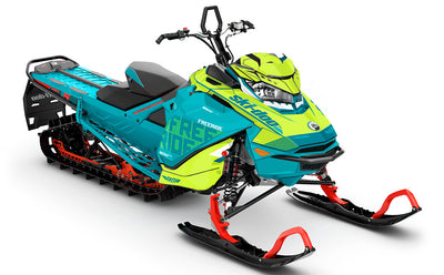 Stockup Teal Green Ski-Doo REV Gen4 Freeride Premium Coverage Sled Wrap