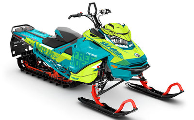 Stockup Teal Green Ski-Doo REV Gen4 Freeride Full Coverage Sled Wrap