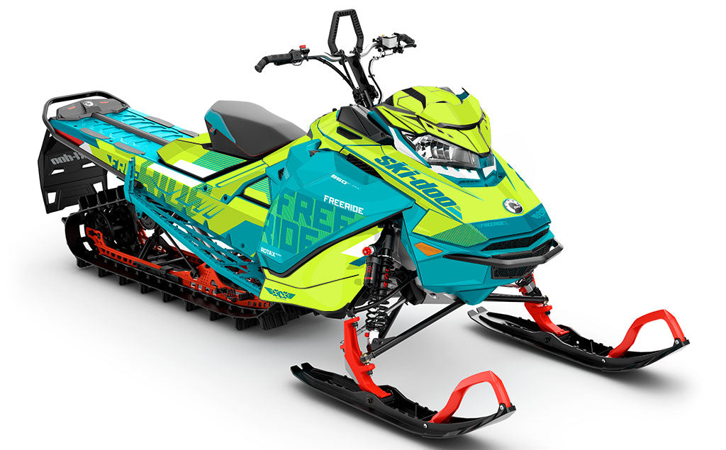 Stockup Teal Green Ski-Doo REV Gen4 Freeride Partial Coverage Sled Wrap