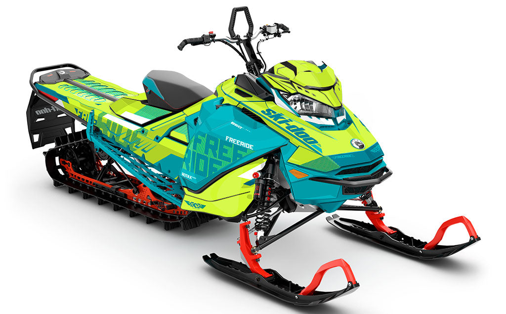 Stockup Teal Green Ski-Doo REV Gen4 Freeride Less Coverage Sled Wrap