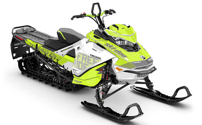 Stockup White Green Ski-Doo REV Gen4 Freeride Full Coverage Sled Wrap