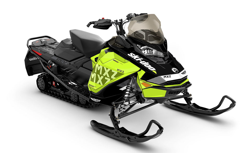 Stockup Black Green Ski-Doo REV Gen4 MXZ Full Coverage Sled Wrap