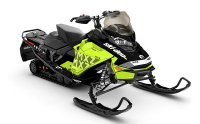 Stockup Black Green Ski-Doo REV Gen4 MXZ Partial Coverage Sled Wrap