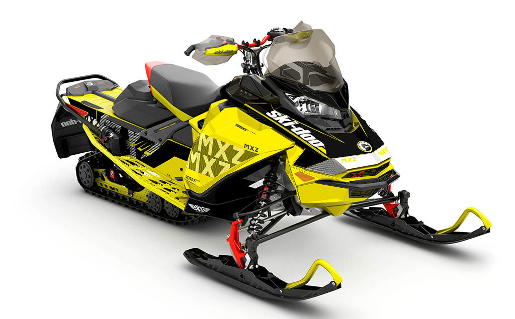 Stockup Black Yellow Ski-Doo REV Gen4 MXZ Partial Coverage Sled Wrap