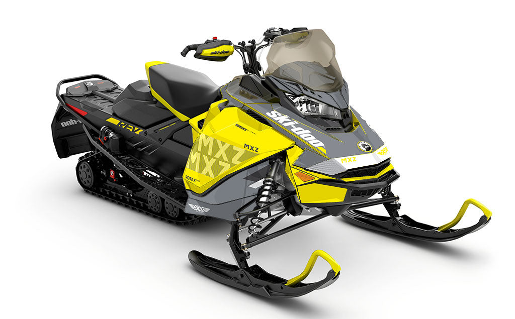 Stockup Grey Yellow Ski-Doo REV Gen4 MXZ Full Coverage Sled Wrap