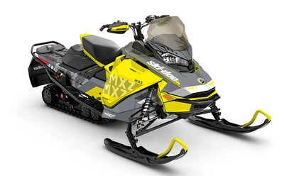 Stockup Grey Yellow Ski-Doo REV Gen4 MXZ Partial Coverage Sled Wrap