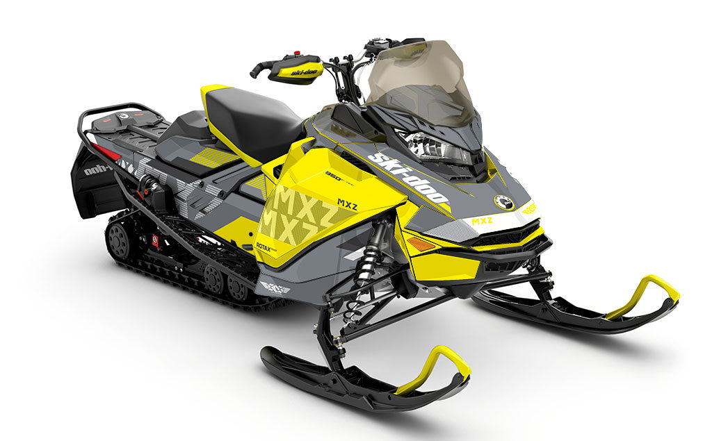 Stockup Grey Yellow Ski-Doo REV Gen4 MXZ Less Coverage Sled Wrap