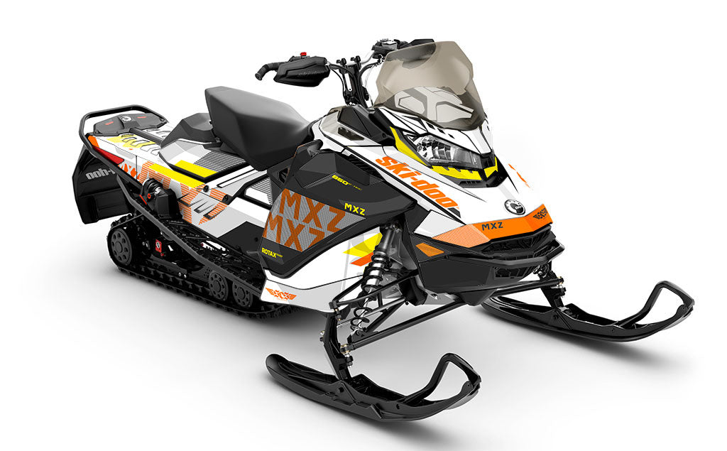 Stockup White Grey Ski-Doo REV Gen4 MXZ Less Coverage Sled Wrap