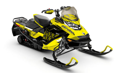 Stockup Yellow Black Ski-Doo REV Gen4 MXZ Partial Coverage Sled Wrap