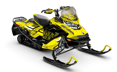 Stockup Yellow White Ski-Doo REV Gen4 MXZ Premium Coverage Sled Wrap