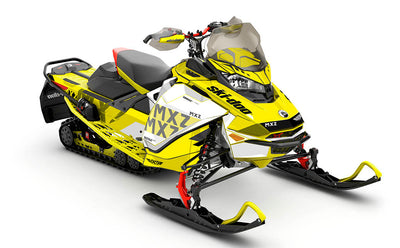 Stockup Yellow White Ski-Doo REV Gen4 MXZ Partial Coverage Sled Wrap