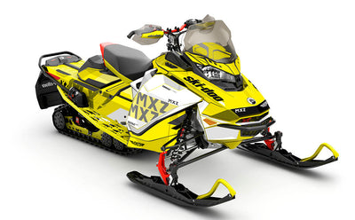 Stockup Yellow White Ski-Doo REV Gen4 MXZ Less Coverage Sled Wrap