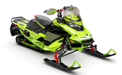 Stockup Black Green Ski-Doo REV Gen4 Renegade Less Coverage Sled Wrap