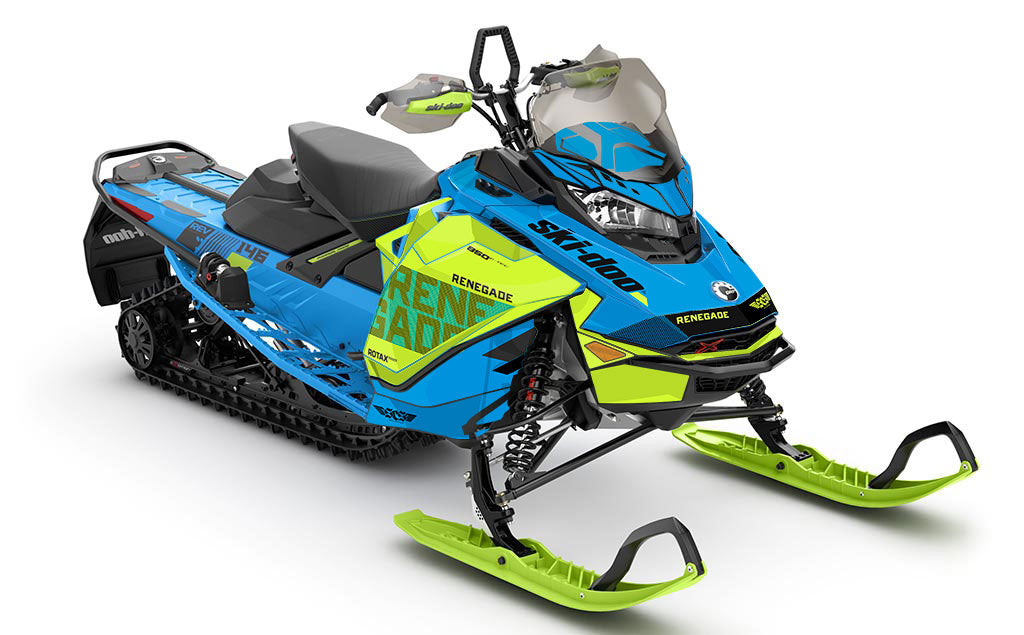 Stockup Blue Green Ski-Doo REV Gen4 Renegade Partial Coverage Sled Wrap