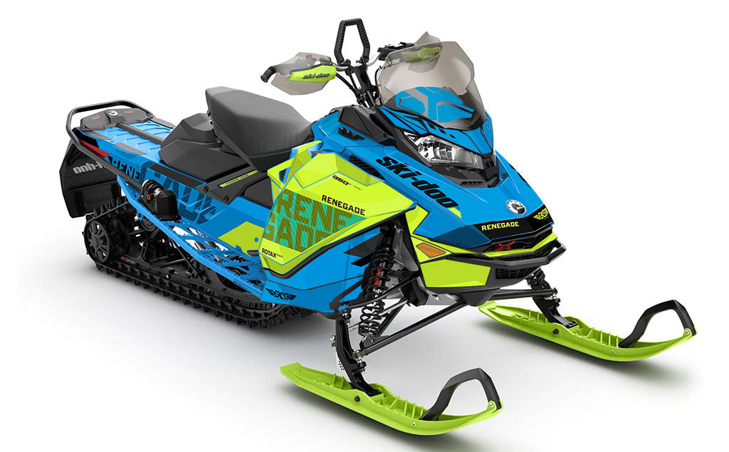 Stockup Blue Green Ski-Doo REV Gen4 Renegade Less Coverage Sled Wrap