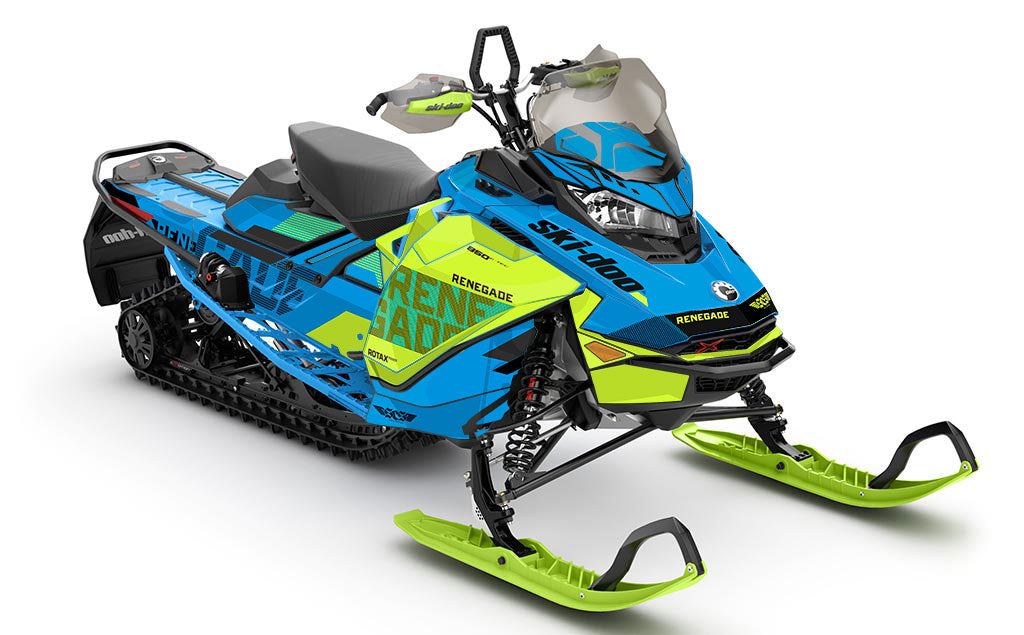 Stockup Black Green Ski-Doo REV Gen4 Renegade Full Coverage Sled Wrap