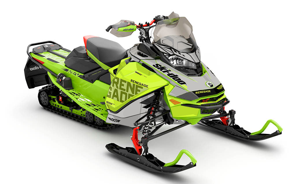 Stockup Green Silver Ski-Doo REV Gen4 Renegade Full Coverage Sled Wrap