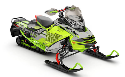 Stockup Green Silver Ski-Doo REV Gen4 Renegade Less Coverage Sled Wrap