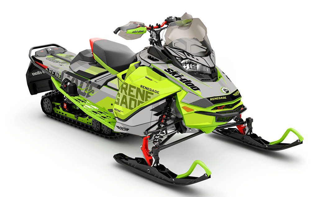 Stockup Orange Green Ski-Doo REV Gen4 Renegade Premium Coverage Sled Wrap