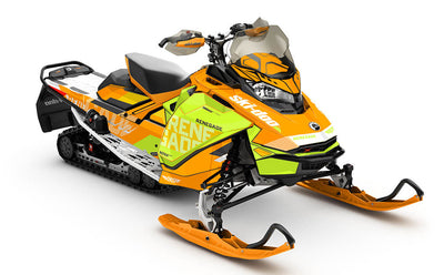 Stockup Orange Green Ski-Doo REV Gen4 Renegade Less Coverage Sled Wrap