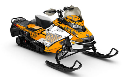 Stockup Orange White Ski-Doo REV Gen4 Renegade Less Coverage Sled Wrap