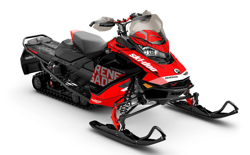 Stockup Red Black Ski-Doo REV Gen4 Renegade Premium Coverage Sled Wrap