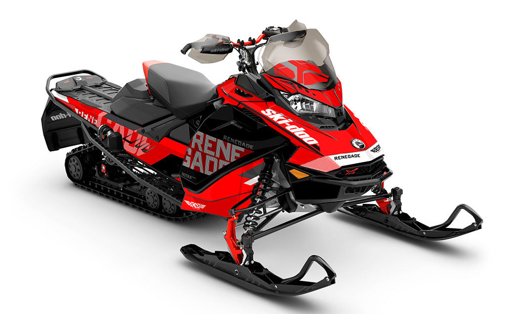 Stockup Red Black Ski-Doo REV Gen4 Renegade Full Coverage Sled Wrap