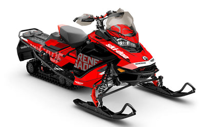 Stockup Red Black Ski-Doo REV Gen4 Renegade Partial Coverage Sled Wrap