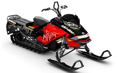 Stockup Black Red Ski-Doo REV Gen4 Summit Partial Coverage Sled Wrap