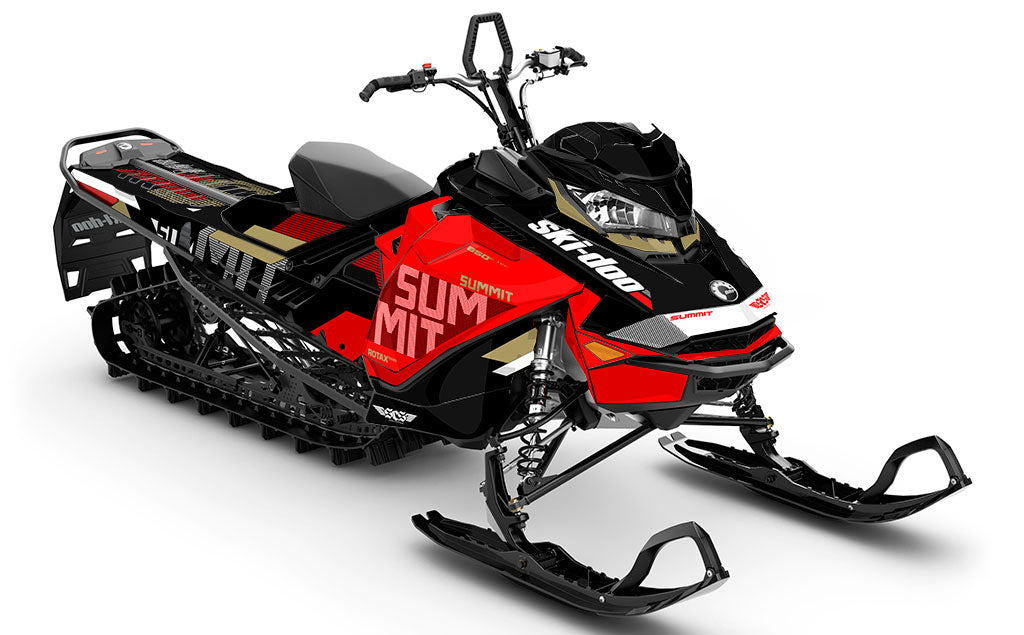 Stockup Black Red Ski-Doo REV Gen4 Summit Full Coverage Sled Wrap