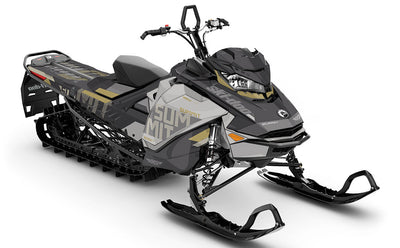 Stockup Grey LghtGrey Ski-Doo REV Gen4 Summit Full Coverage Sled Wrap