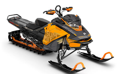 Stockup Orange Grey Ski-Doo REV Gen4 Summit Premium Coverage Sled Wrap