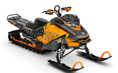 Stockup Grey Orange Ski-Doo REV Gen4 Summit Less Coverage Sled Wrap