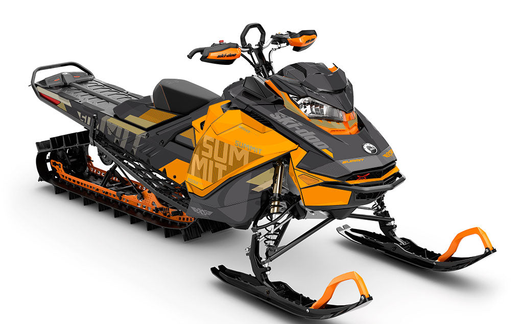 Stockup Grey Orange Ski-Doo REV Gen4 Summit Partial Coverage Sled Wrap