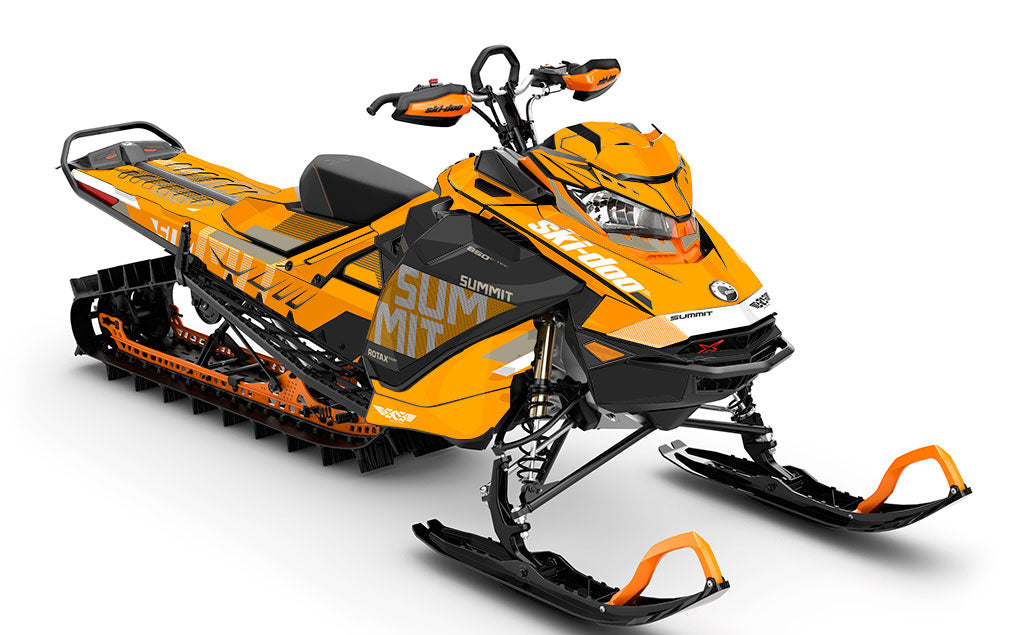 Stockup Orange Grey Ski-Doo REV Gen4 Summit Full Coverage Sled Wrap