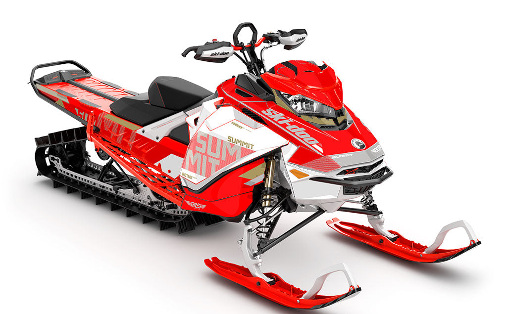 Stockup Red White Ski-Doo REV Gen4 Summit Less Coverage Sled Wrap