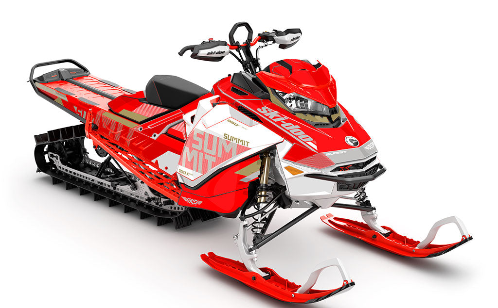 Stockup Red White Ski-Doo REV Gen4 Summit Partial Coverage Sled Wrap