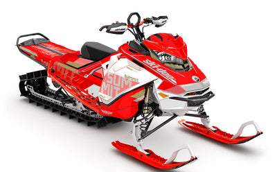 Stockup Red White Ski-Doo REV Gen4 Summit Full Coverage Sled Wrap