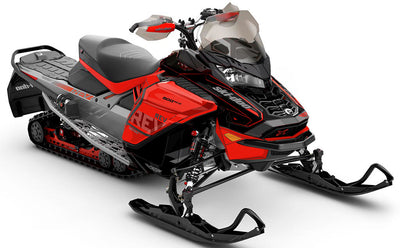 Stockup Red DrkGrey Ski-Doo REV Gen4 Wide Full Coverage Sled Wrap