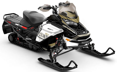 Stockup Orange LghtGrey Ski-Doo REV Gen4 Wide Full Coverage Sled Wrap