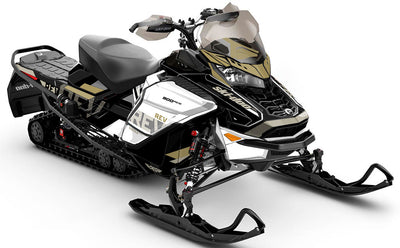 Stockup Orange LghtGrey Ski-Doo REV Gen4 Wide Less Coverage Sled Wrap