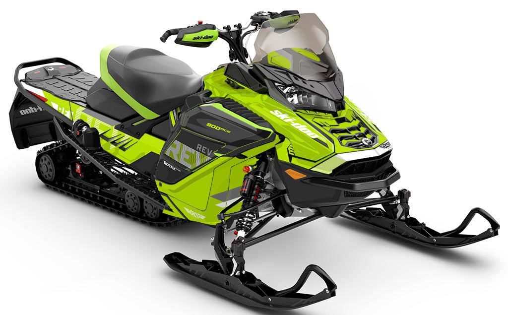 Stockup Grey DrkGrey Ski-Doo REV Gen4 Wide Partial Coverage Sled Wrap