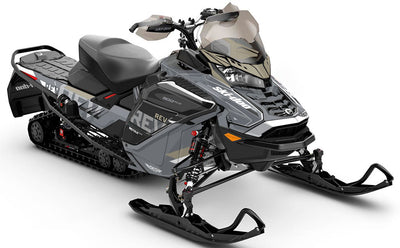 Stockup Green DrkGrey Ski-Doo REV Gen4 Wide Partial Coverage Sled Wrap