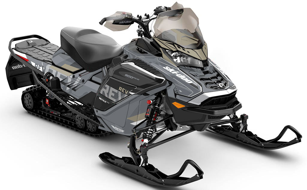 Stockup Green DrkGrey Ski-Doo REV Gen4 Wide Less Coverage Sled Wrap