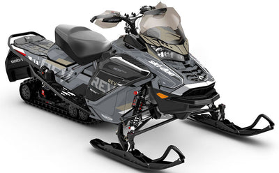 Stockup Black White Ski-Doo REV Gen4 Wide Premium Coverage Sled Wrap