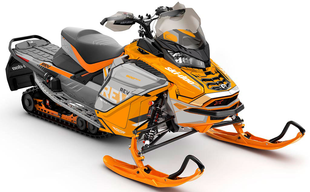 Stockup Black White Ski-Doo REV Gen4 Wide Full Coverage Sled Wrap