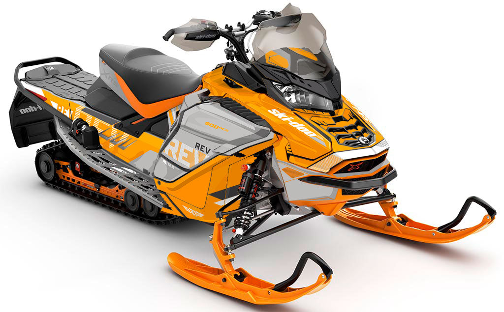 Stockup Black White Ski-Doo REV Gen4 Wide Partial Coverage Sled Wrap