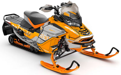 Stockup Black White Ski-Doo REV Gen4 Wide Partial Coverage Sled Wrap