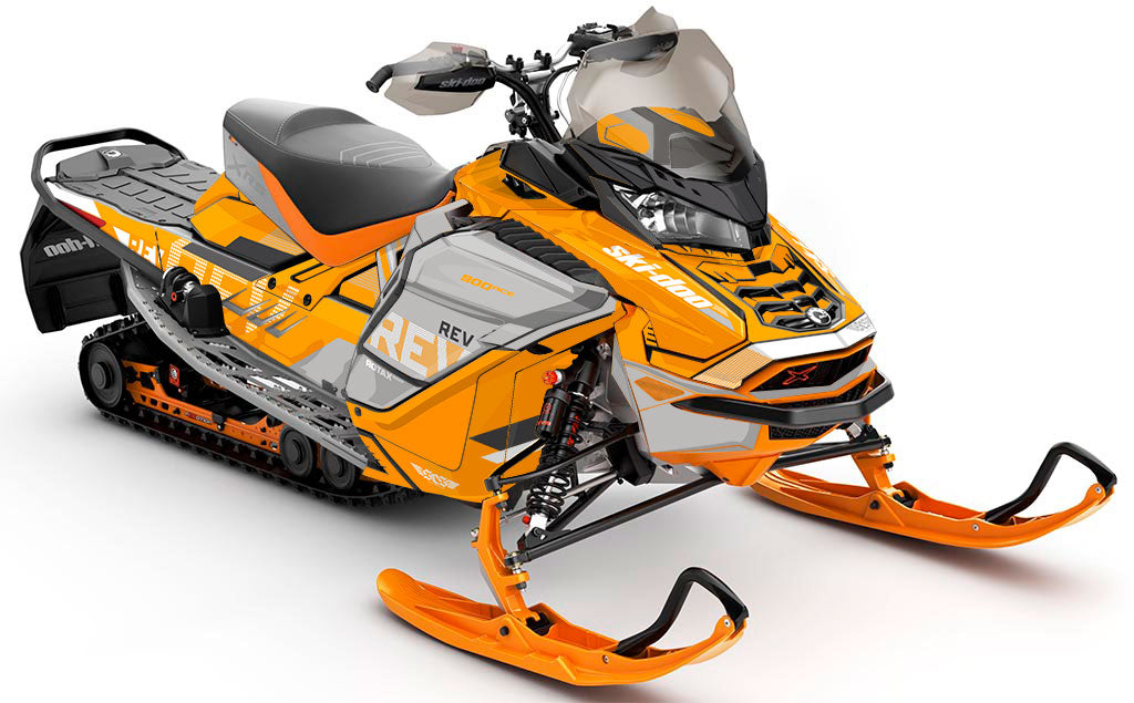 Stockup Black White Ski-Doo REV Gen4 Wide Less Coverage Sled Wrap